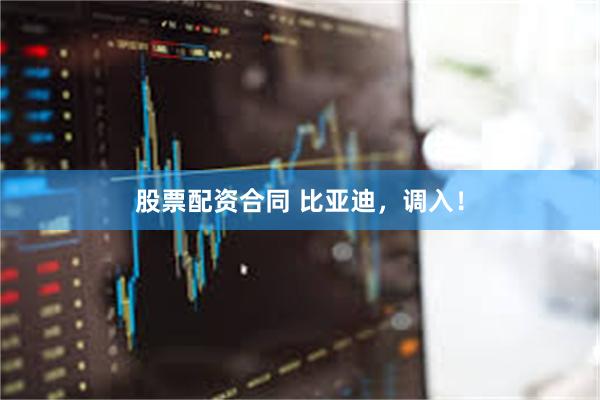 股票配资合同 比亚迪，调入！