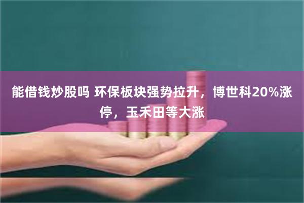 能借钱炒股吗 环保板块强势拉升，博世科20%涨停，玉禾田等大涨