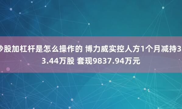 炒股加杠杆是怎么操作的 博力威实控人方1个月减持303.44万股 套现9837.94万元